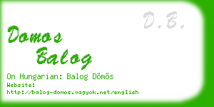 domos balog business card